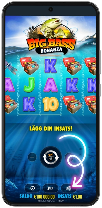Big Bass Bonanza Insatsreglage spelgränssnitt